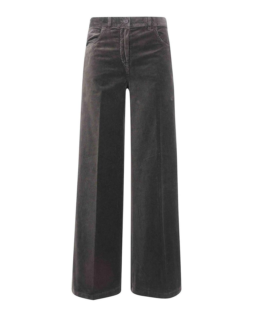 Aspesi Gray Velvet Wide Leg Trousers