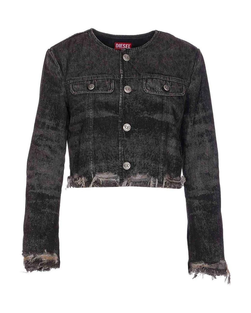 DIESEL Black De-Graffy-Fsh Denim Jacket