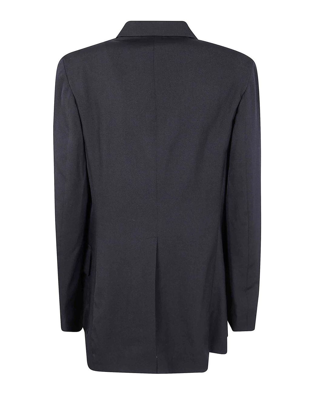 Y's Yohji Yamamoto Blue Notched Lapel Gabardine Jacket