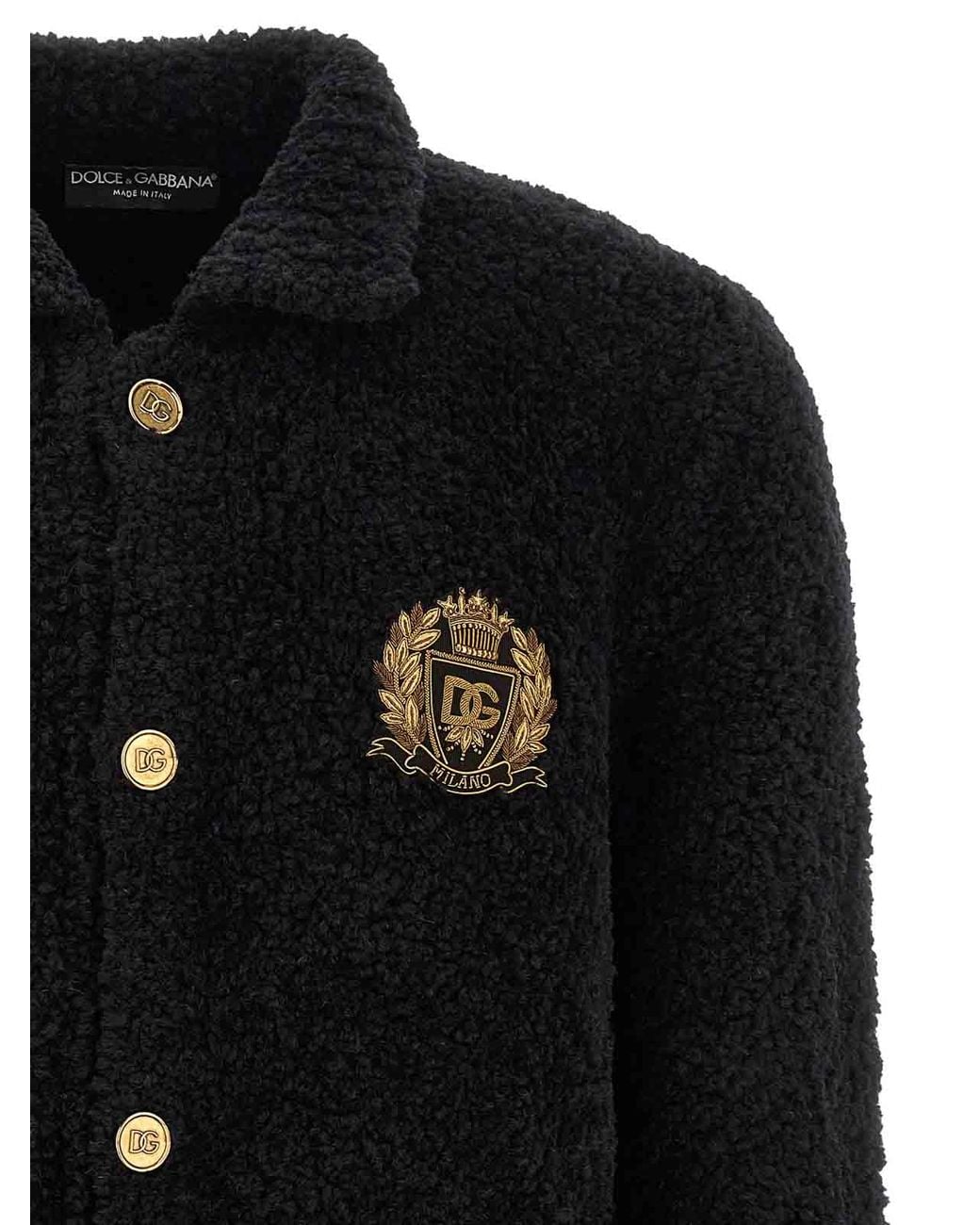 Dolce & Gabbana Black Heraldic Coat Of Arms Cardigan for men