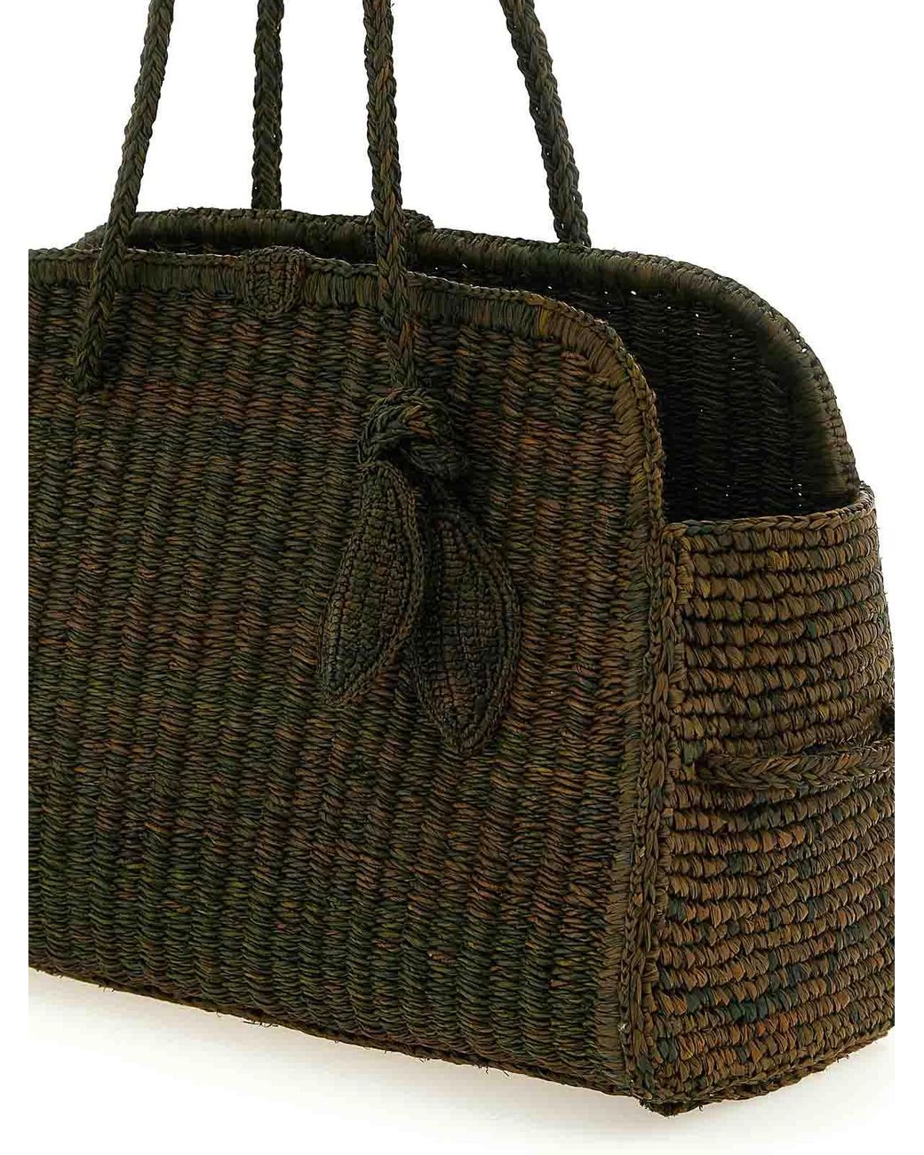Jacquemus Black Le Turismo Raphia' Shopping Bag