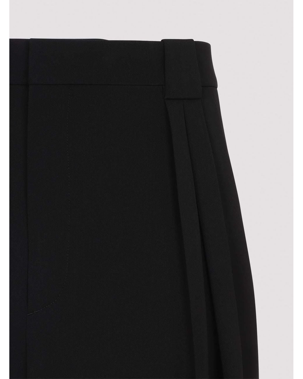 Bottega Veneta Black Bouble Pleat Pants for men