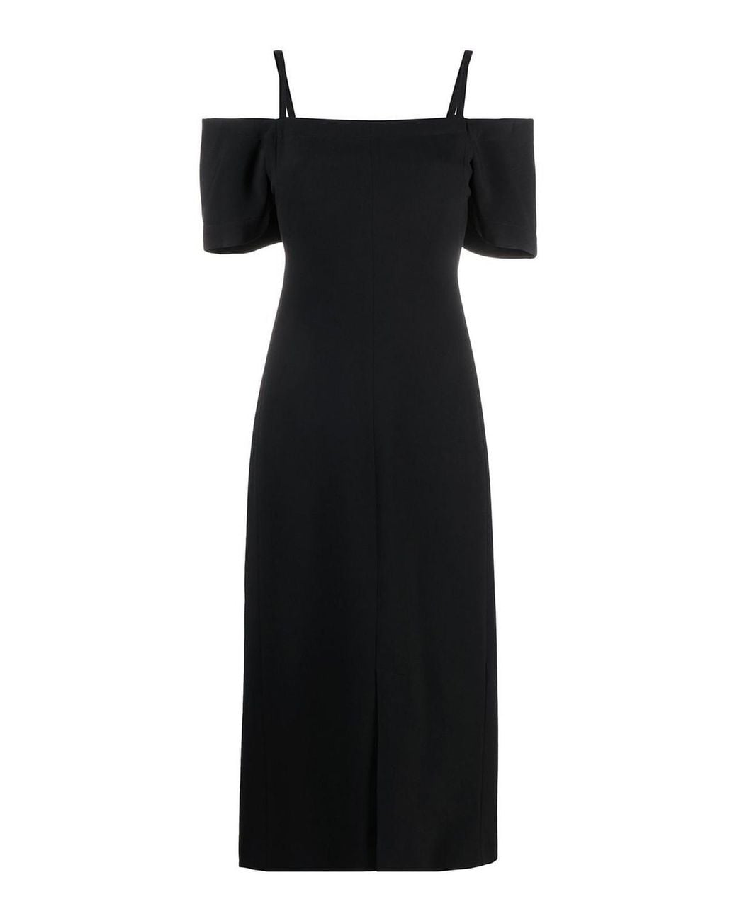 Victoria Beckham Black Off-Shoulder Midi Dress
