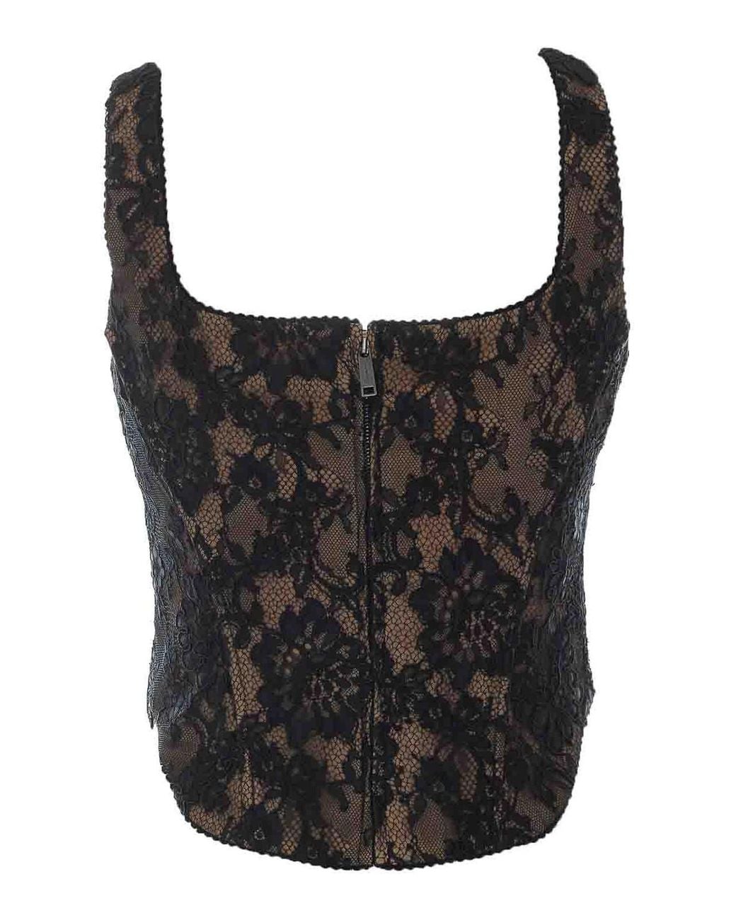 Self-Portrait Black Lace Corset Top