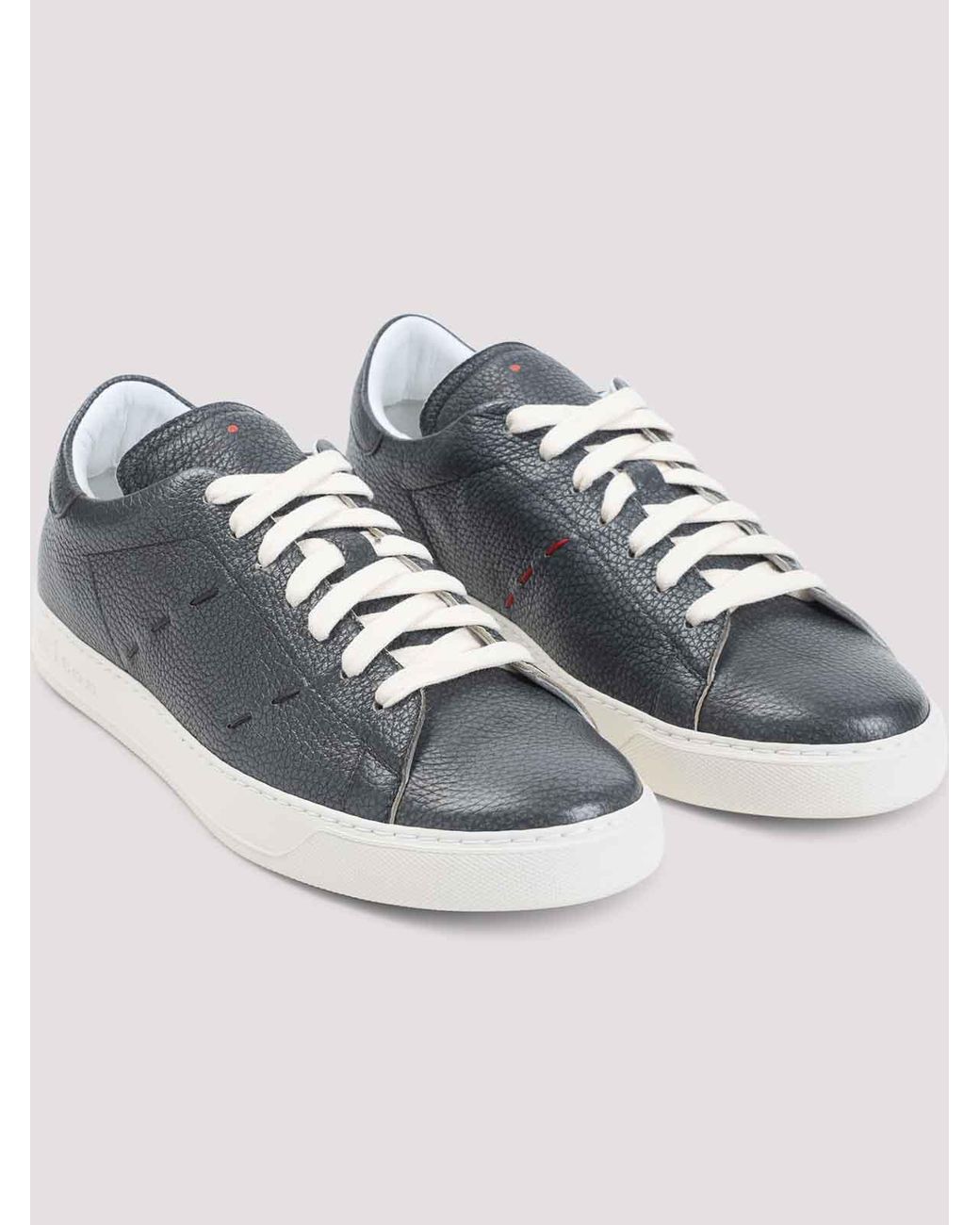 Kiton Blue Grigio Scuro Low-Top Sneakers for men
