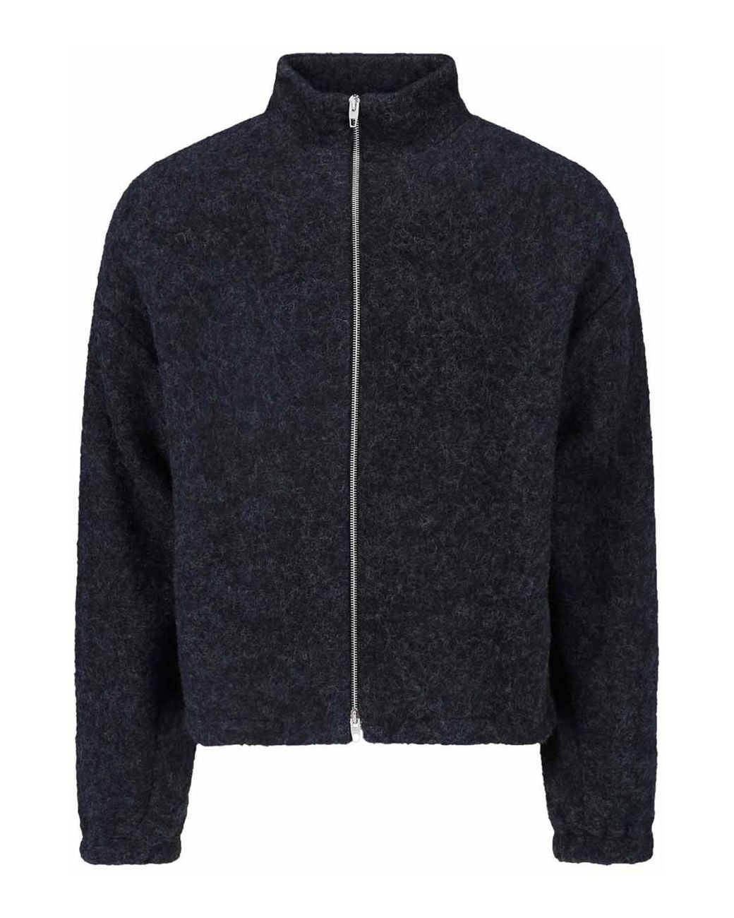 Jil Sander Blue Wool Zip Jacket for men