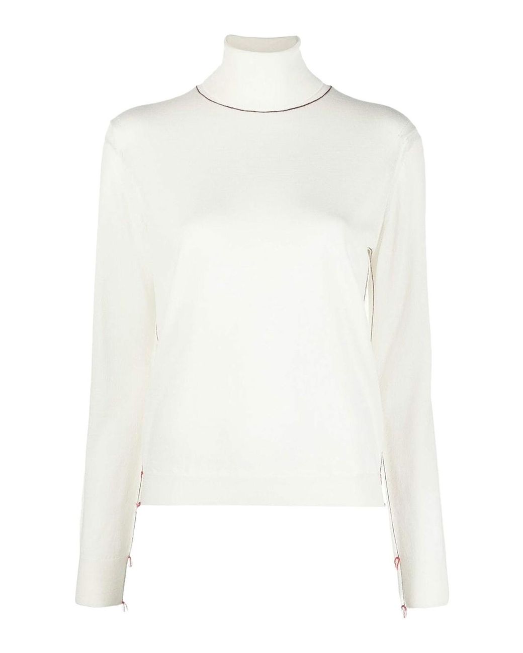 Maison Margiela White Turtleneck Wool Sweater