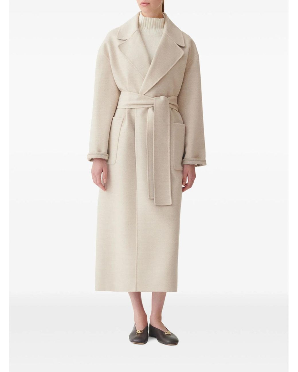 Fabiana Filippi Natural Belted Long Coat