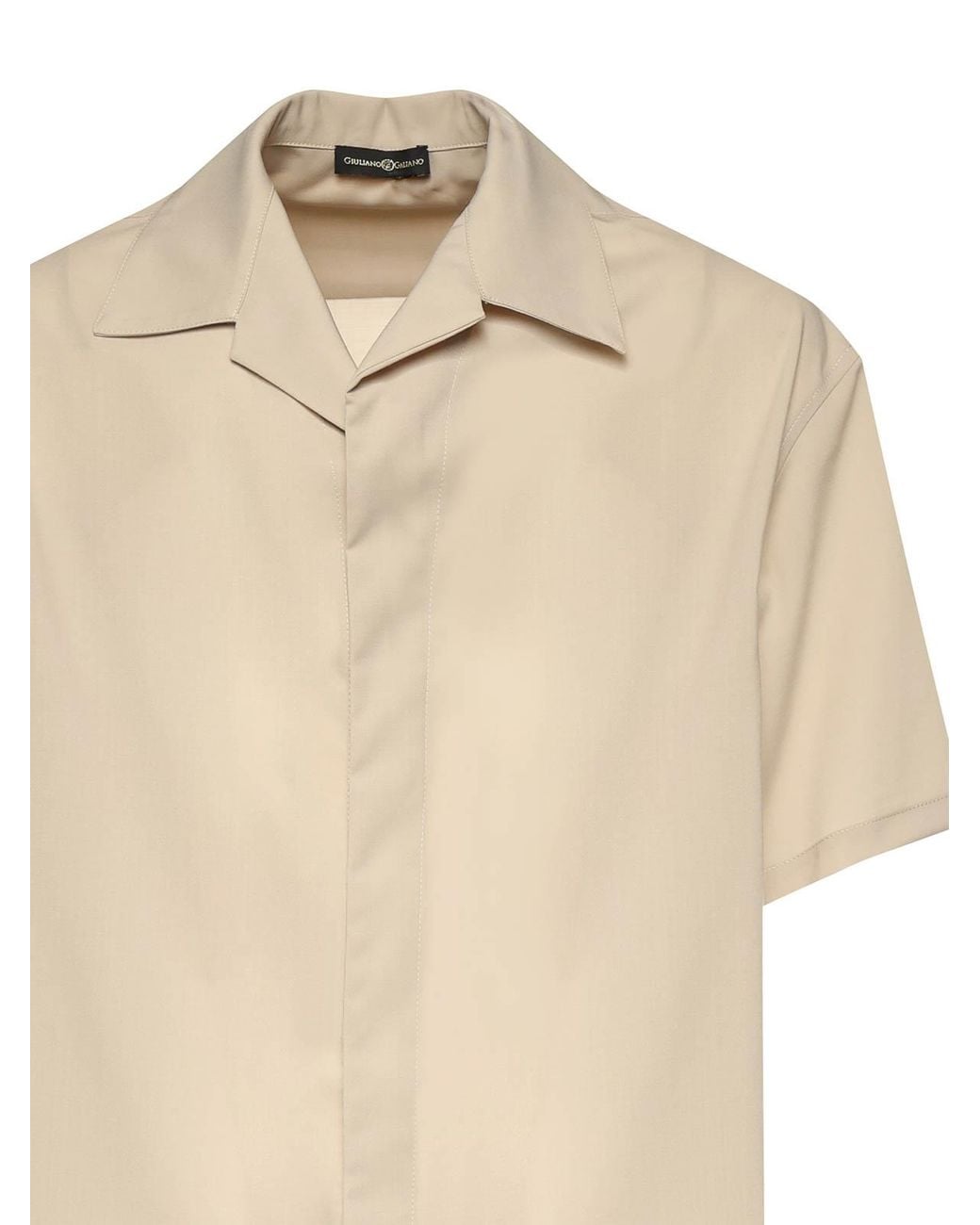 Giuliano Galiano Natural Molten Wool Blend Shirt for men