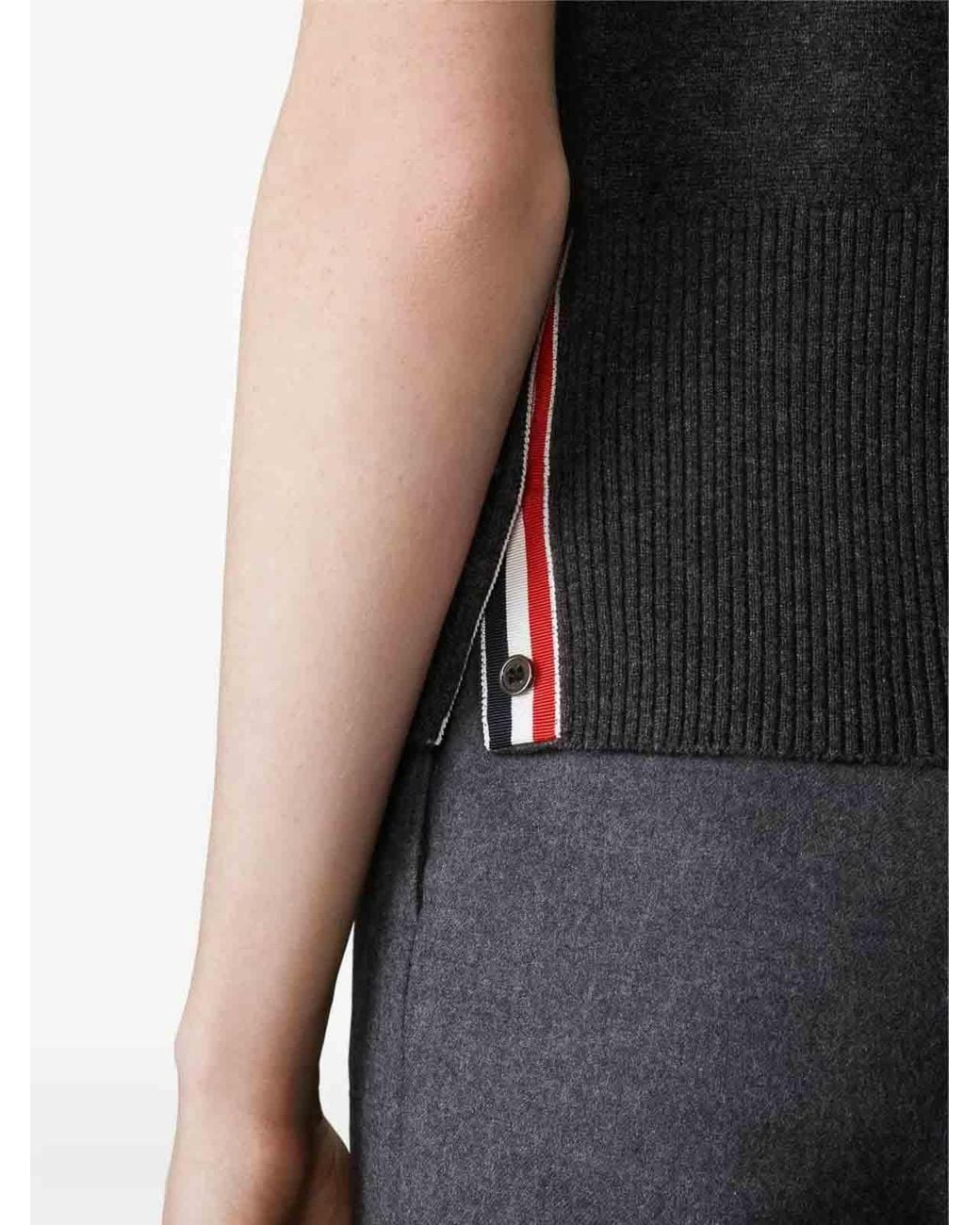 Thom Browne Black Browne 65 Jersey Intarsia Classic Ss Polo