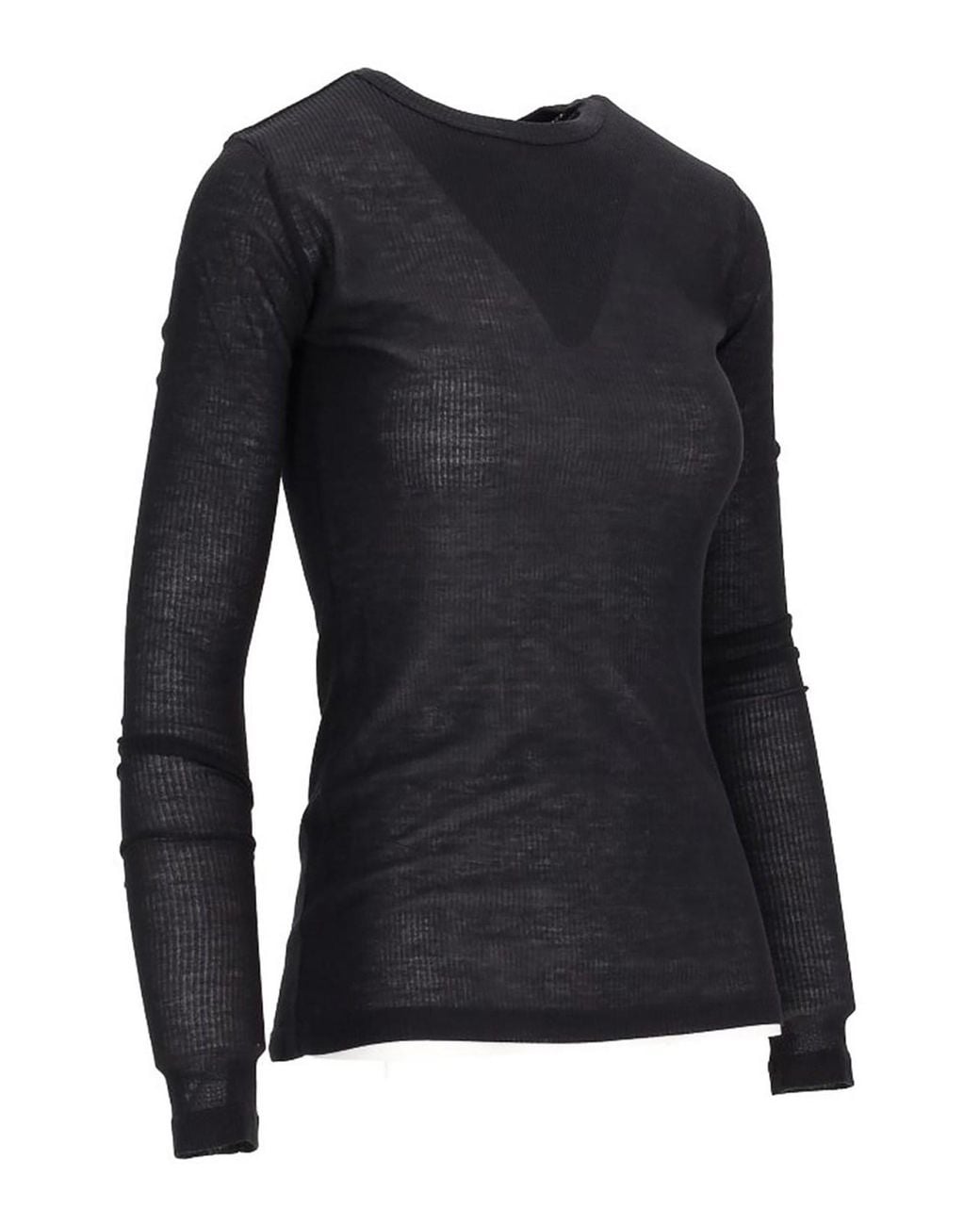 Ann Demeulemeester Black T-Shirt Viscose Cotton