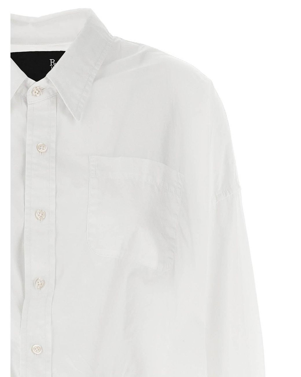 R13 White Crossover Bubble Shirt