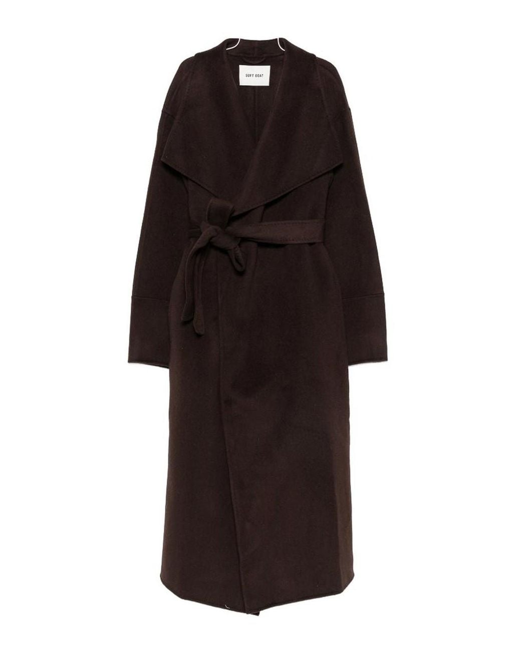 Soft Goat Black Wool Long Coat