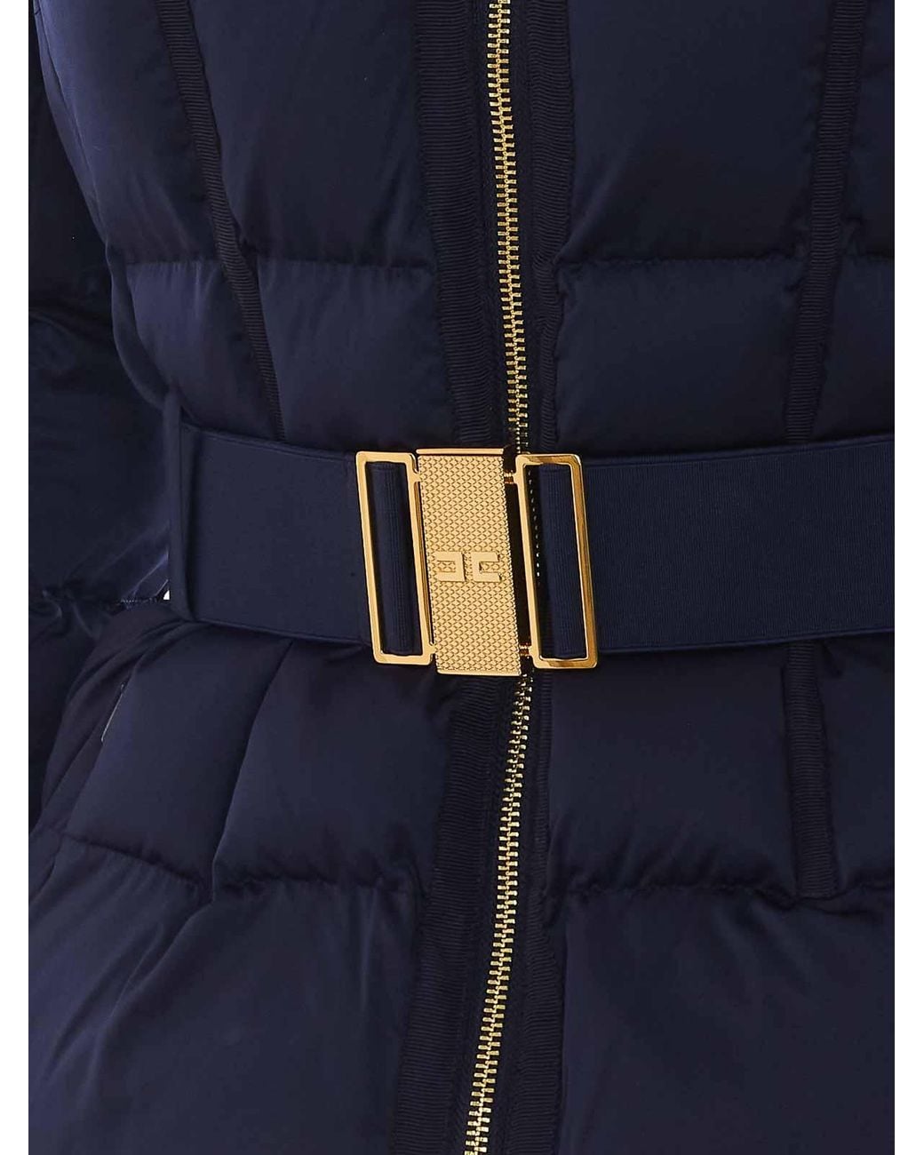 Elisabetta Franchi Blue Down Jacket