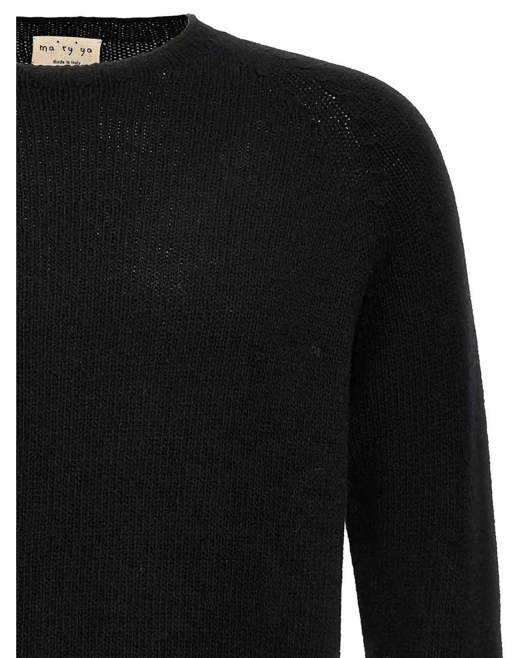Ma'ry'ya Black Cashmere Sweater for men