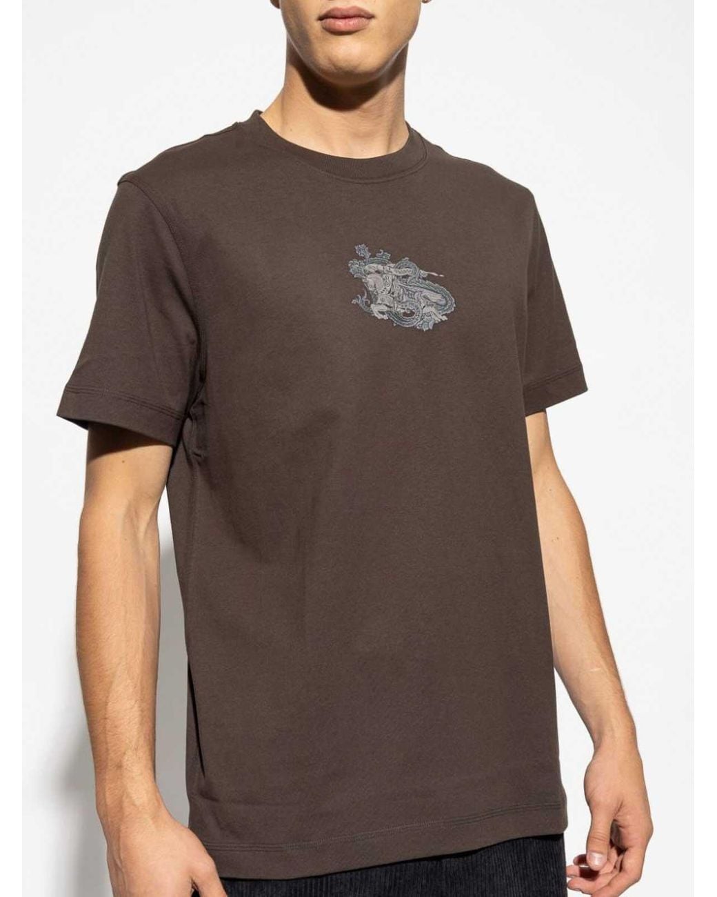 Burberry Brown Cotton T-Shirt for men
