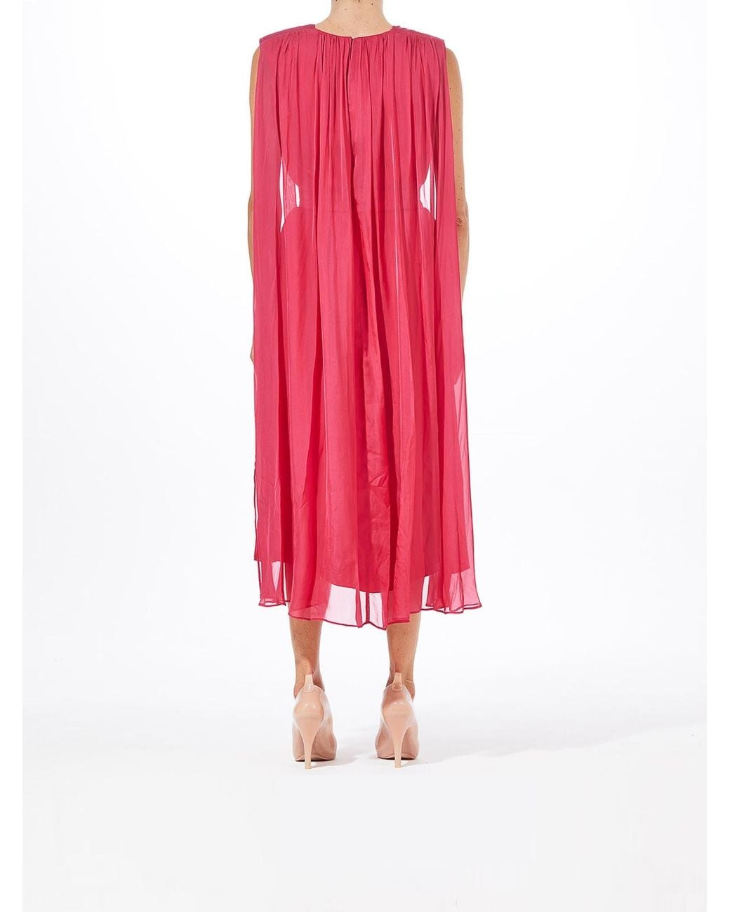 Karl Lagerfeld Red Midi Ceremony Cape Dress
