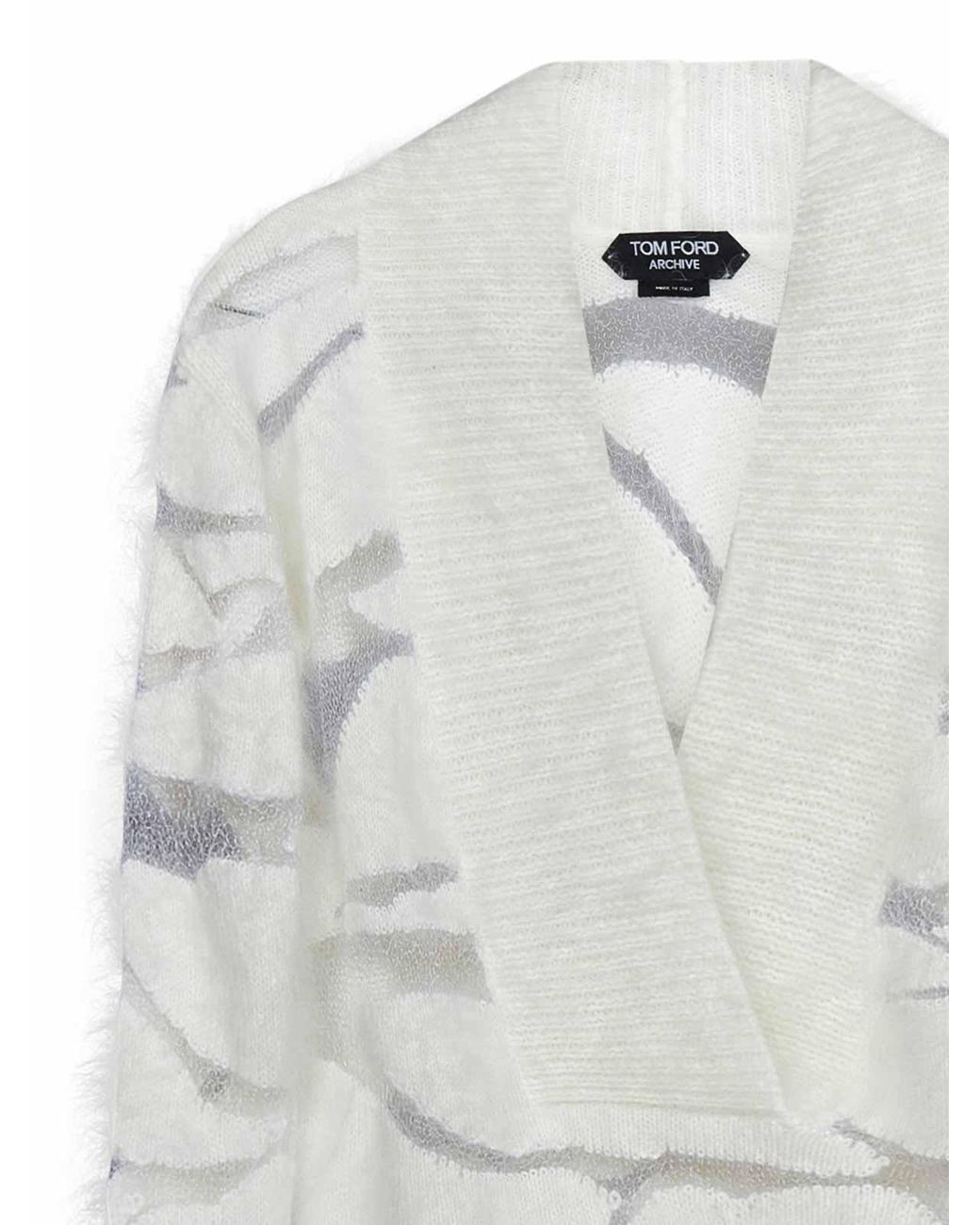 Tom Ford White Rundhalspullover