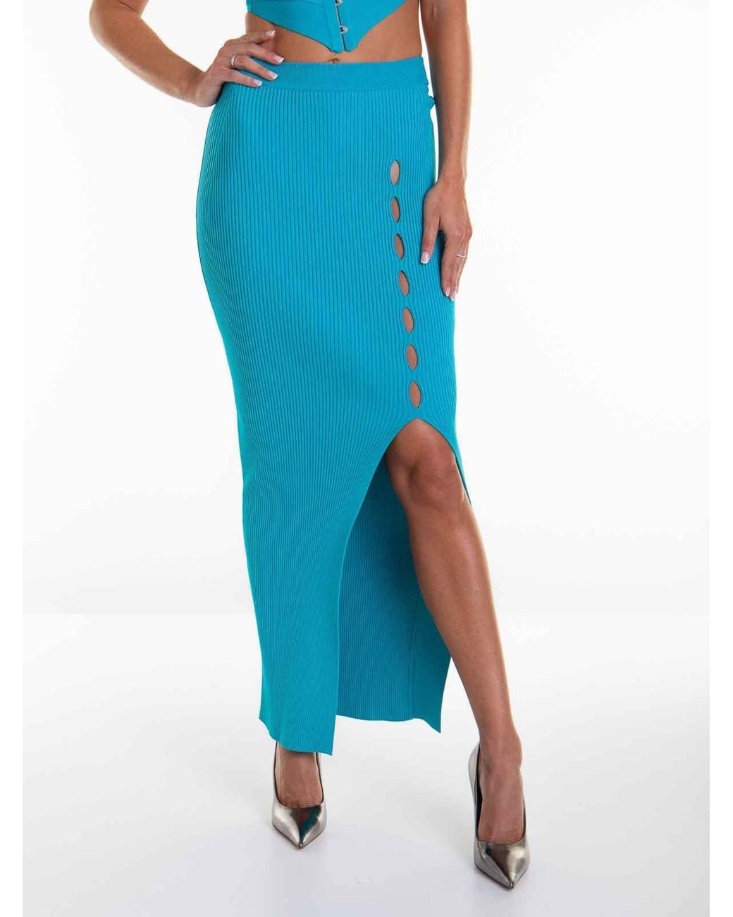 Roberto Cavalli Blue Midi Skirts