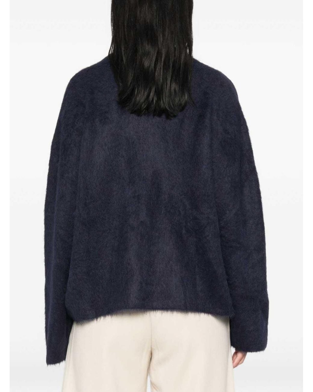 Soft Goat Blue Wool Crewneck Jumper