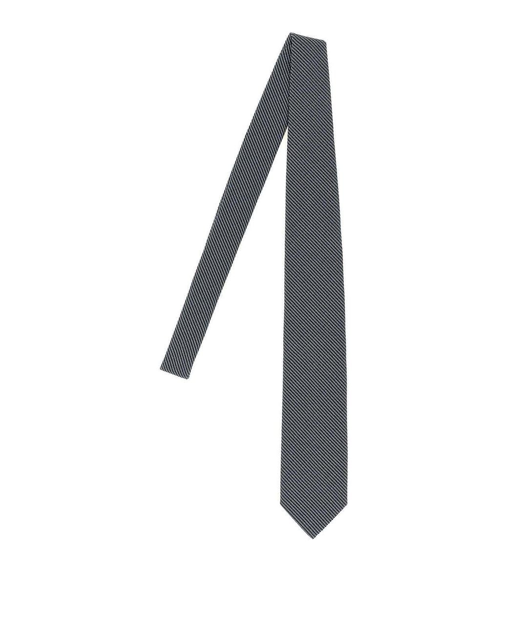 Brioni Black Jacquard Silk Tie for men