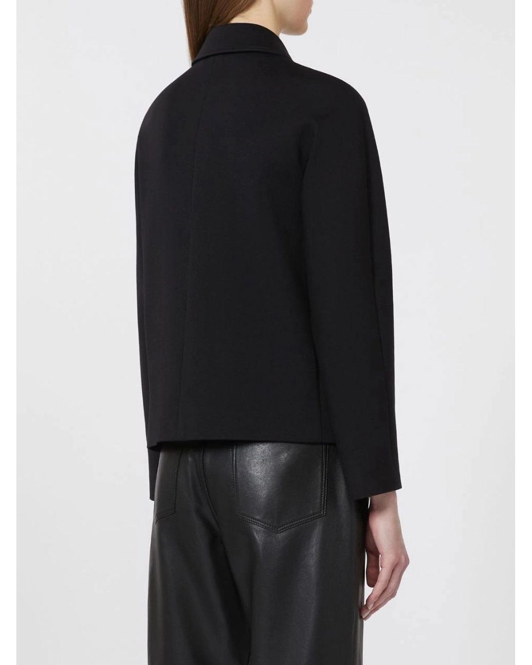 Max Mara Black Boxy Scuba Jersey Jacket