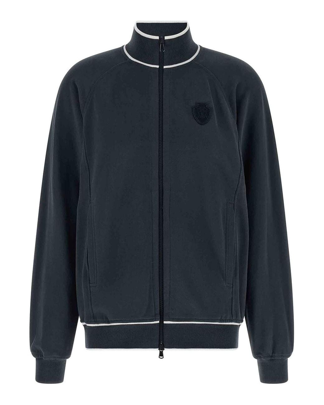 Brunello Cucinelli Blue Heraldic Patch Sweatshirt