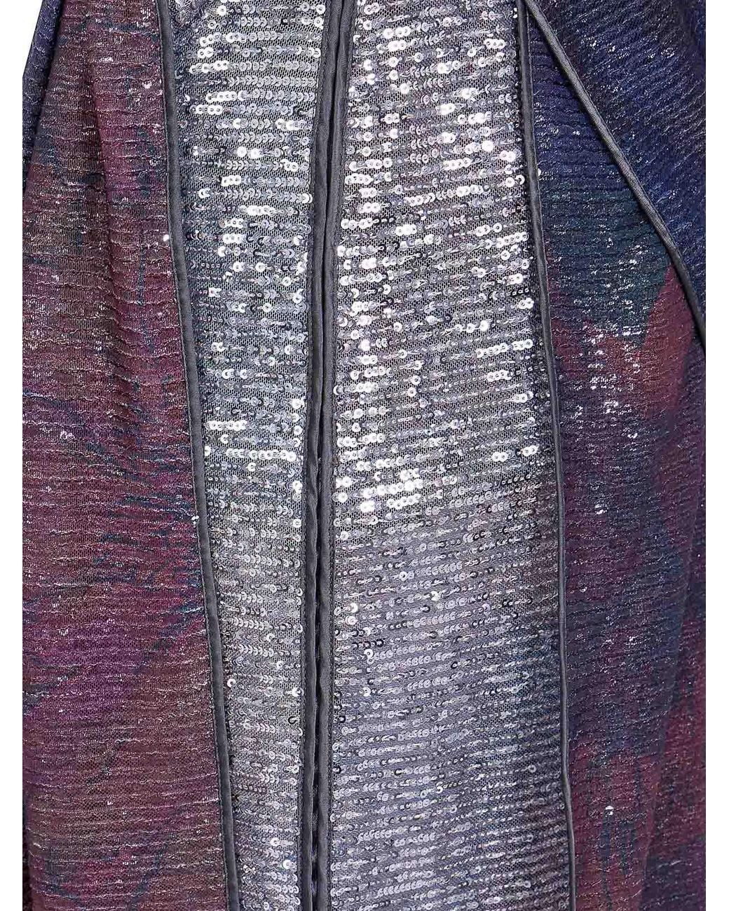 Maison Margiela Purple Sequins Draped Maxi Skirt