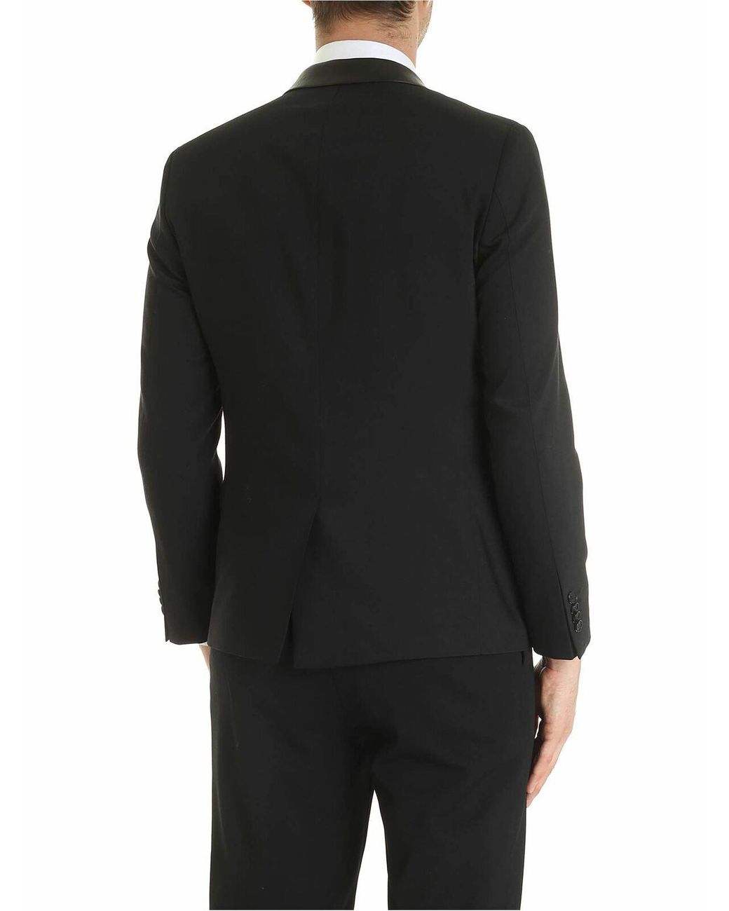 Karl Lagerfeld Black Dark Jacket With Leather Insert for men