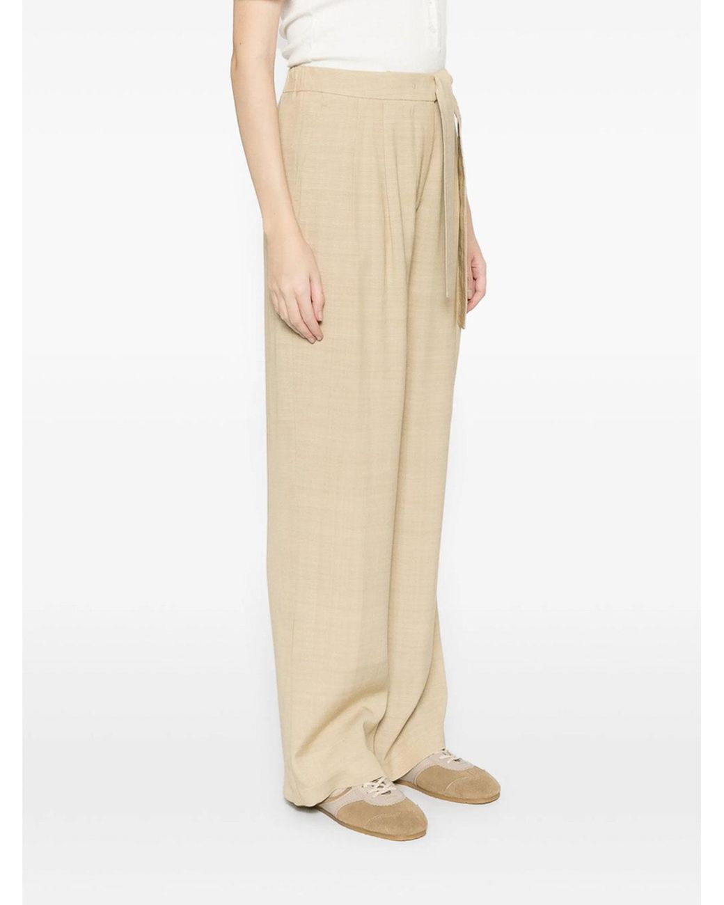 Herno Natural Casual Trousers With Belt