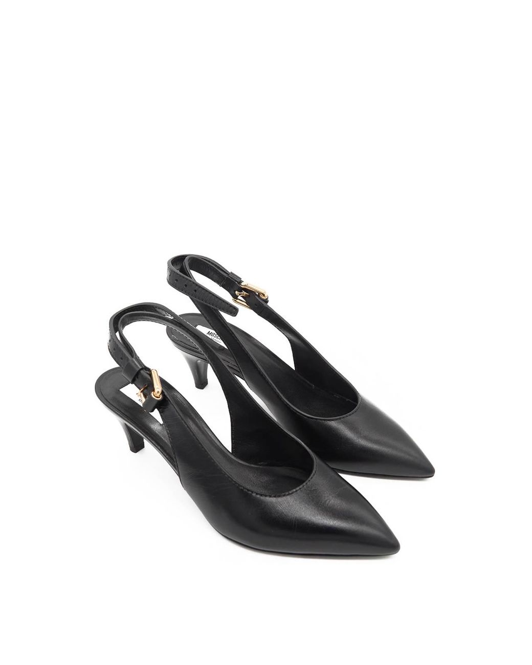 Moschino Black Tie Me Sling Back