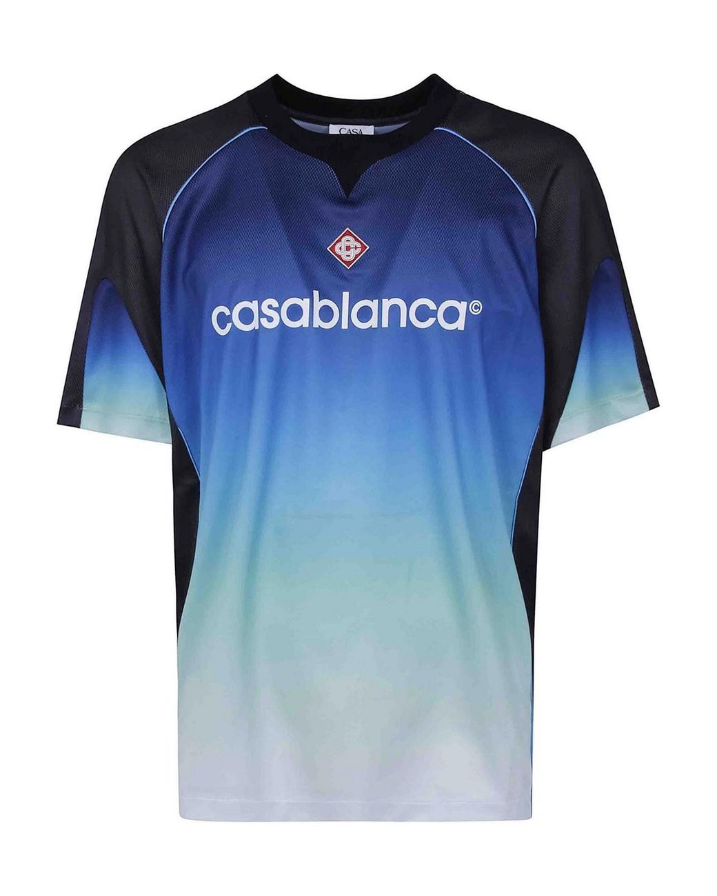 Casablanca Blue Short Sleeve Football Top for men