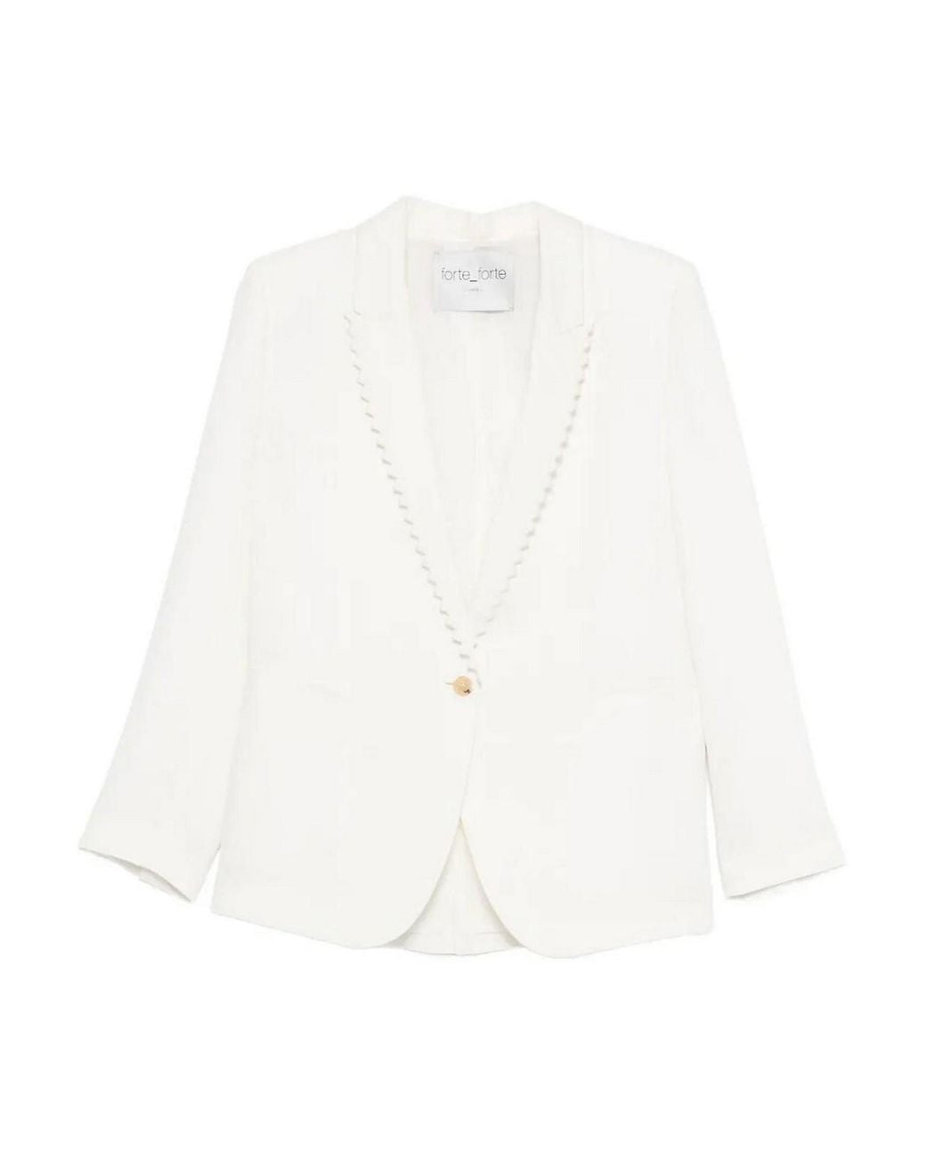 Forte_forte White Lina Chic Towel Jacket With Cape Embroidery
