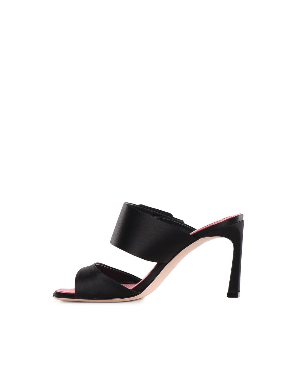 Roger Vivier Black Satin Trumpet Mule