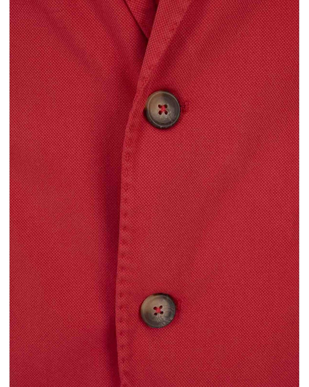 RUSSO CAPRI Red Oxford Cotton Blazer for men