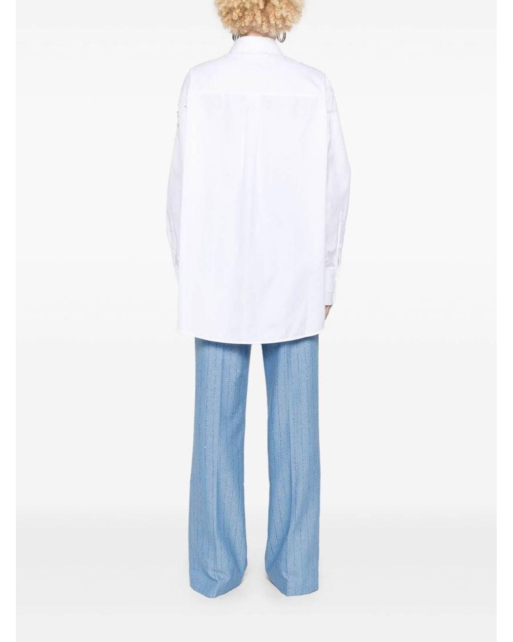 Des Phemmes White Oversized Button-Up Shirt