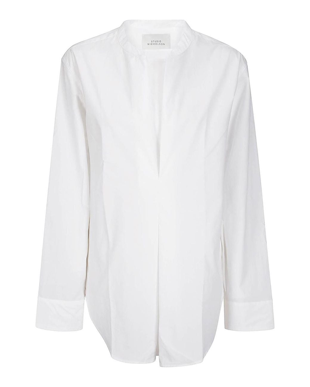 Studio Nicholson White Inverted Pleat Top