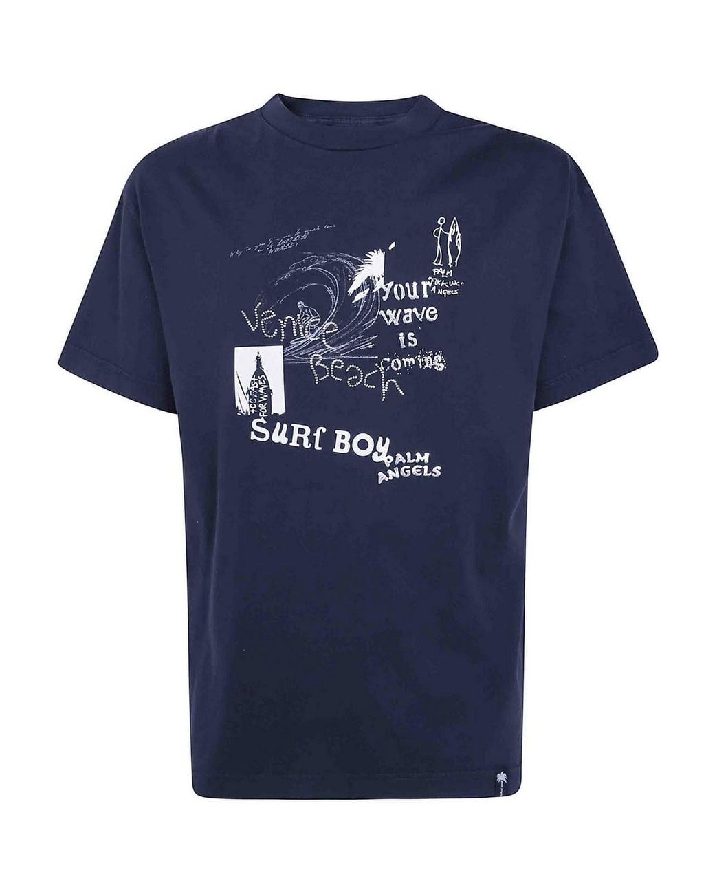 Palm Angels Blue Short-Sleeved T-Shirt for men