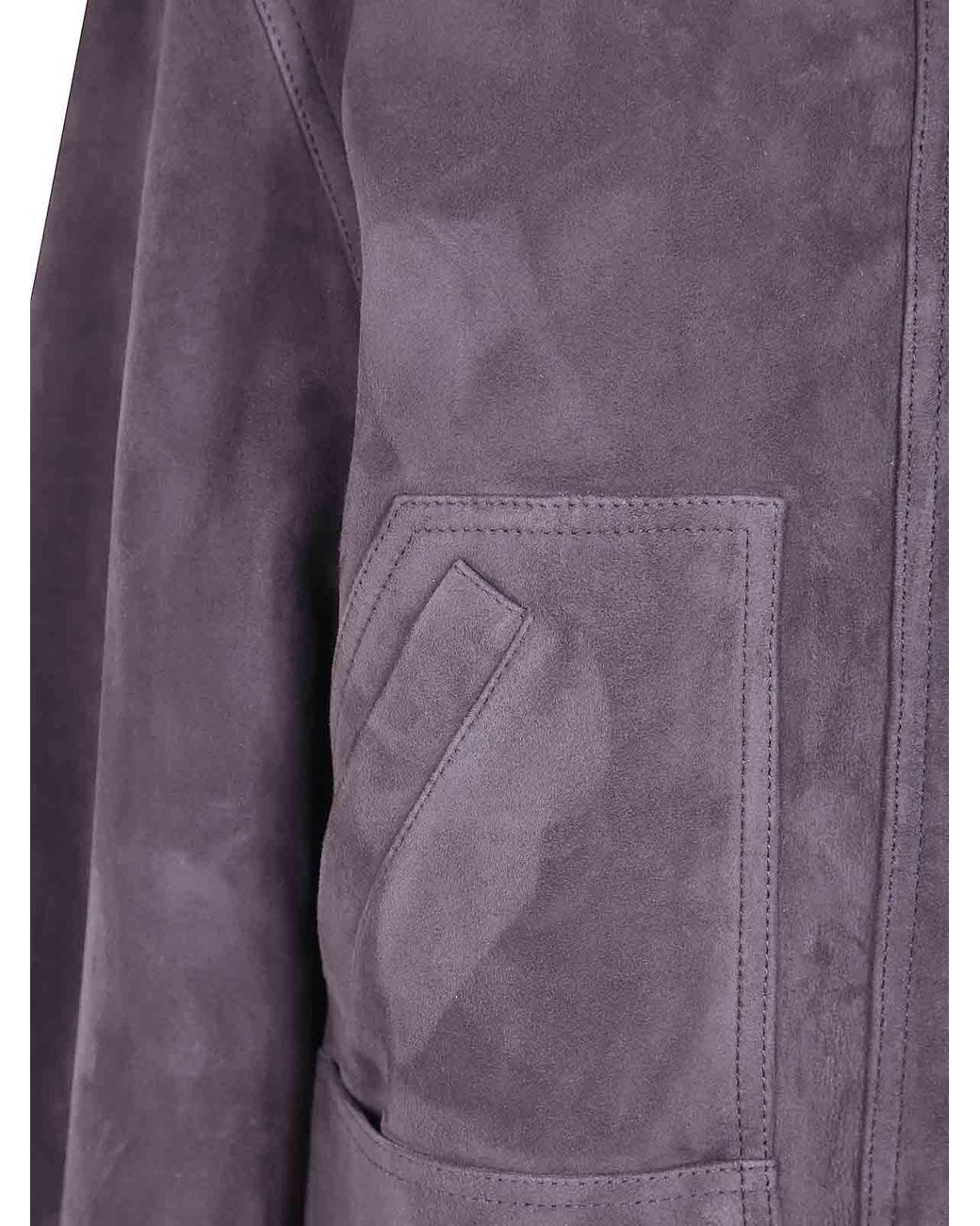 The Attico Purple Suede Bomber Jacket
