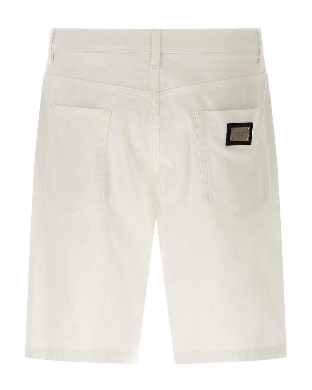 Dolce & Gabbana White Five-Pocket Bermuda Shorts for men