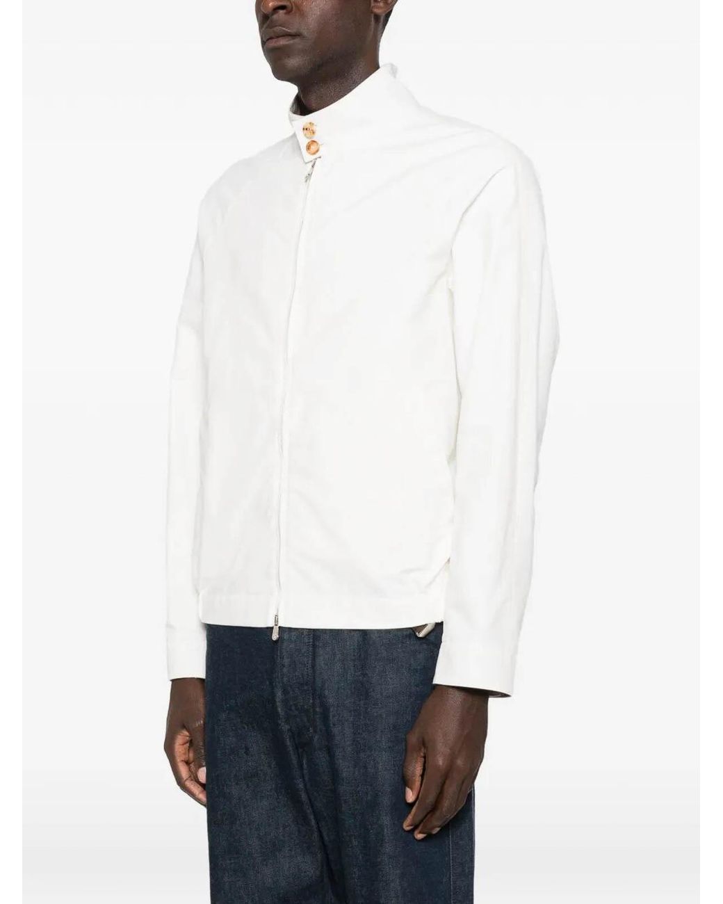 Brunello Cucinelli White Bomber Jacket for men