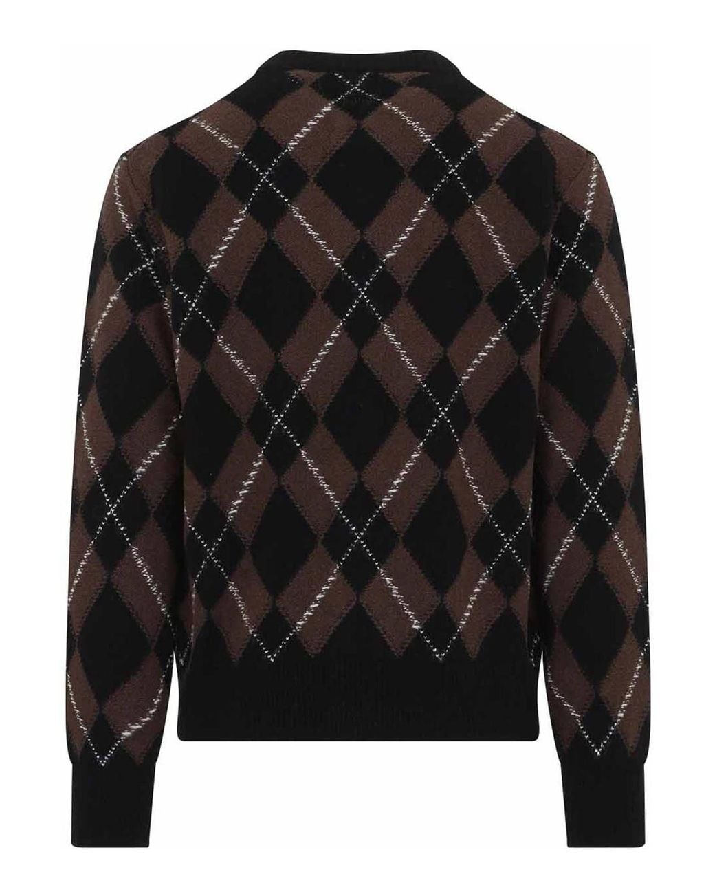 AMI Black Crewneck Cardigan for men