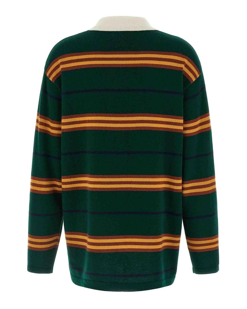 Guest In Residence Green Striped Rugby Polo Shirt