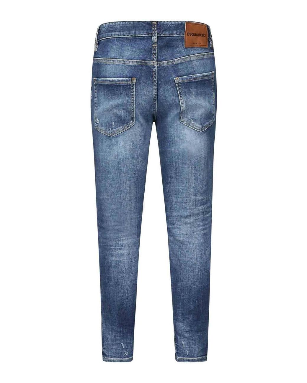 DSquared² Blue Distressed Skater Jeans for men