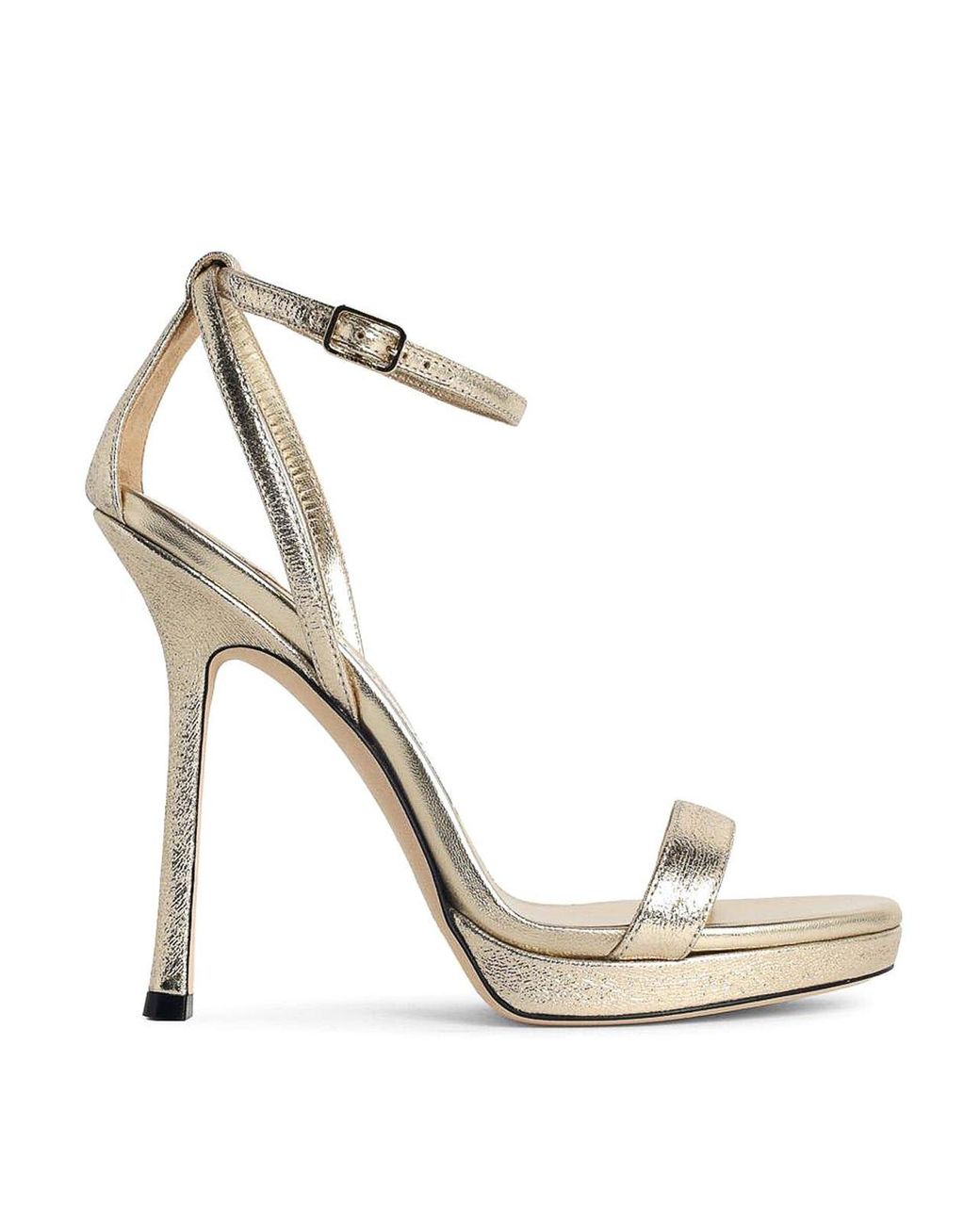 Jimmy Choo White Moza 120' Platinum Fabric Sandals
