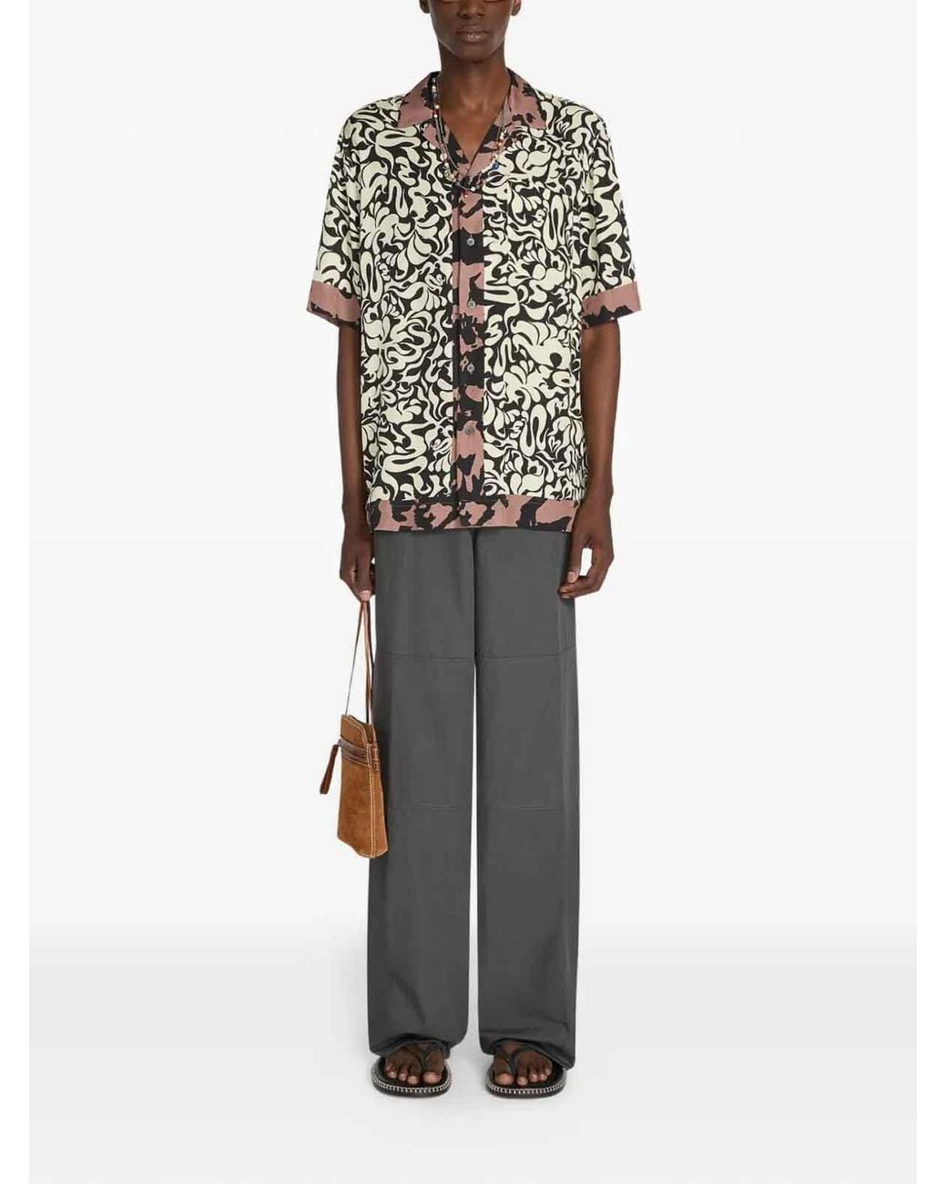 Dries Van Noten Black Boxy Viscose Shirt