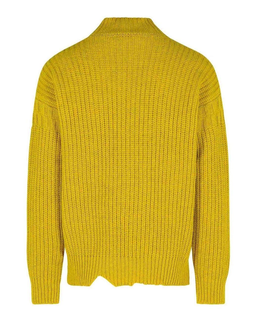 Marni Yellow Mustard Virgin Wool Turtleneck Sweater for men