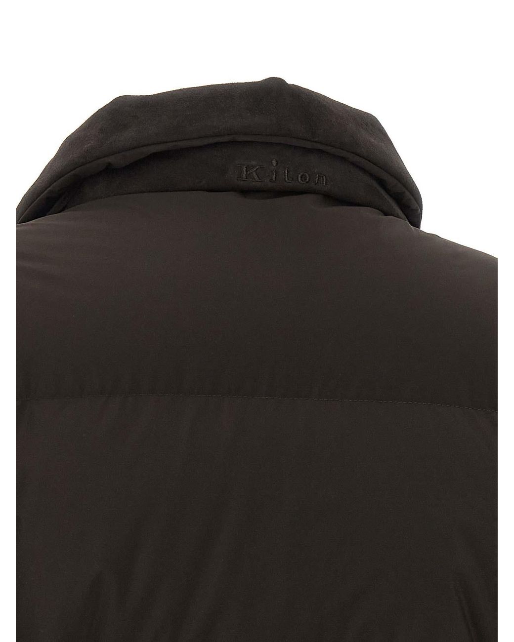 Kiton Black Drawstring Down Jacket