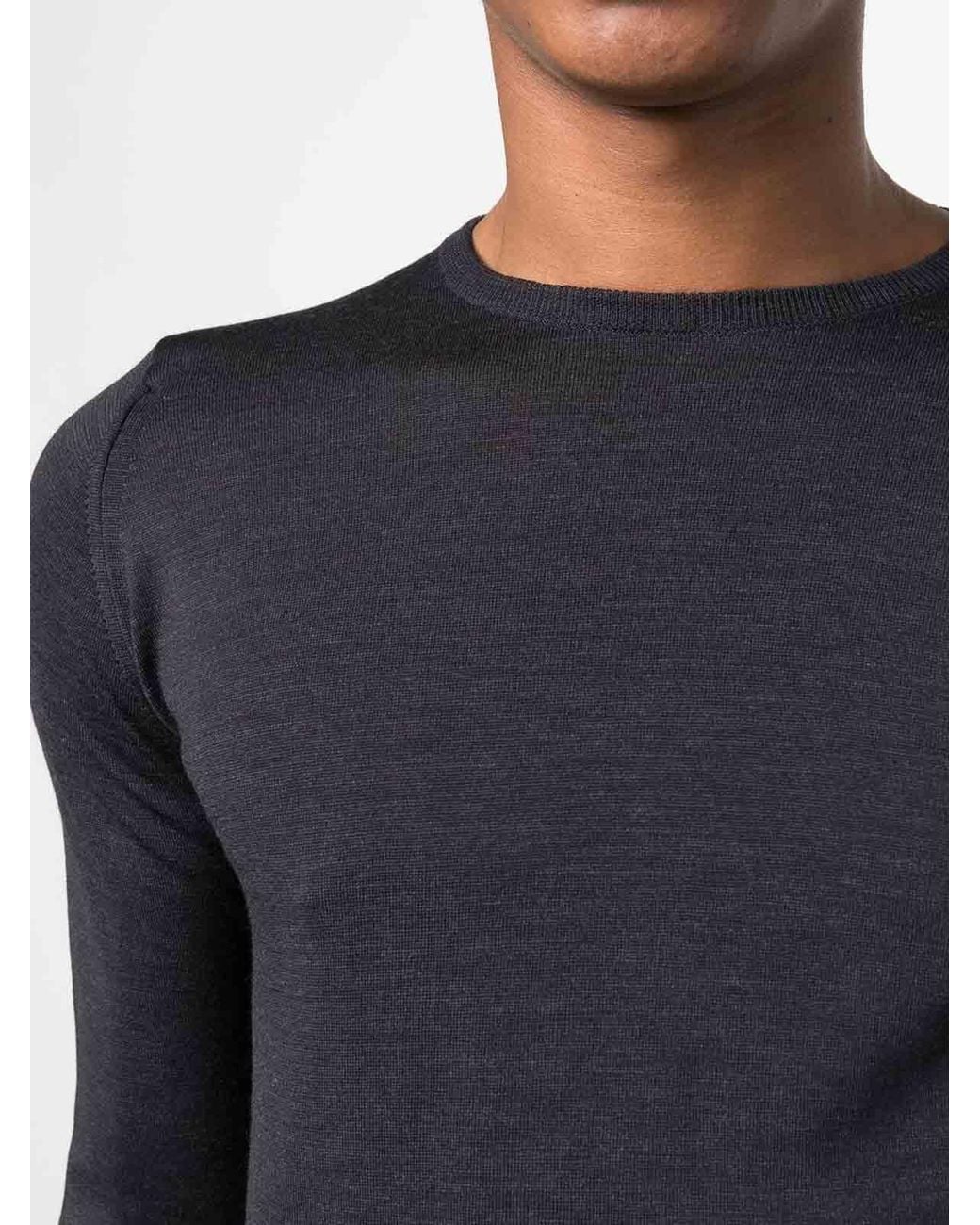 John Smedley Blue Lundy Crew-Neck Knit Sweater for men