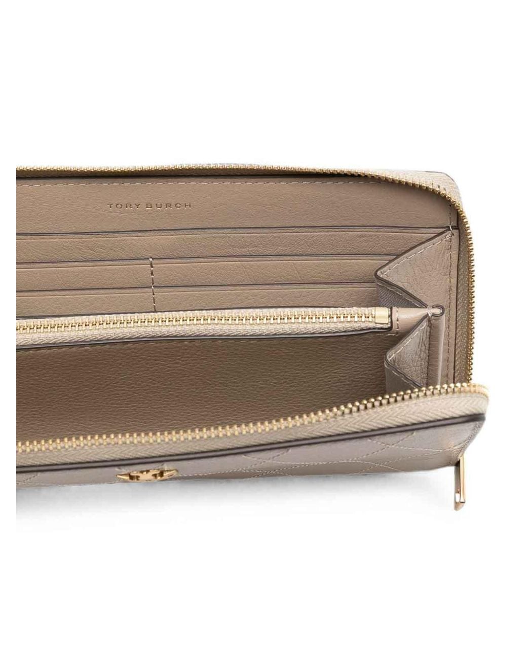 Tory Burch Natural Rectangular Leather Wallet